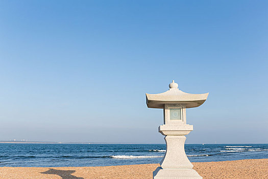 海滩,日式灯笼
