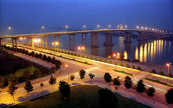 潮莲大桥夜景,2003-06摄