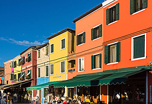 威尼斯泻湖,岛屿,布拉诺岛,彩色,建筑