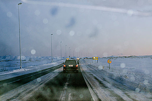 冰岛,道路,机场,雷克雅未克,挡风玻璃