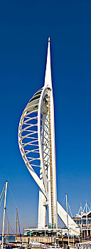 大三角帆,塔,水岸,码头,朴次茅斯,汉普郡,英格兰,英国,欧洲