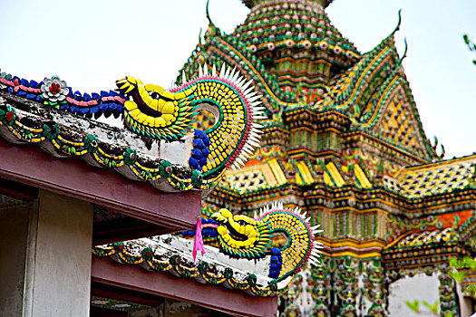 泰国,亚洲,曼谷,雨,庙宇,抽象,十字架,彩色,屋顶,寺院,宫殿,天空,宗教,图案