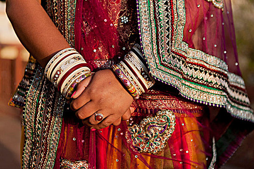 彩色,婚礼,服饰,纱丽,肖像权,粉红,城市,斋浦尔,拉贾斯坦邦,印度