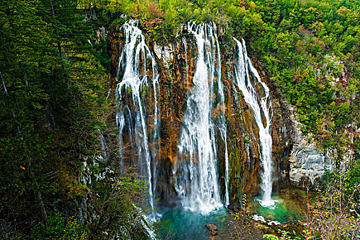 瀑布,河,十六湖国家公园,克罗地亚,大幅,尺寸