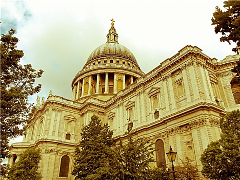 复古,看,大教堂,伦敦