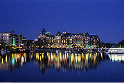 皇后酒店,夜晚,维多利亚,不列颠哥伦比亚省,加拿大