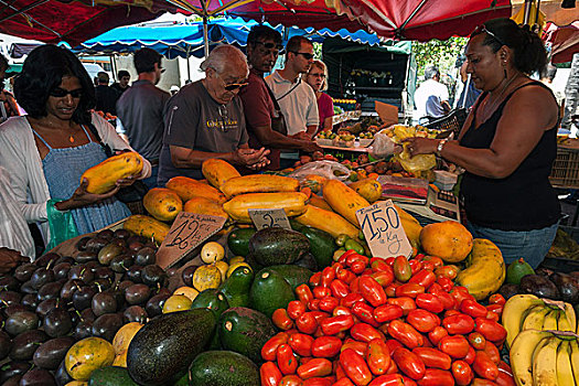 蔬菜,水果,出售,货摊,市场,圣保罗,团聚,非洲
