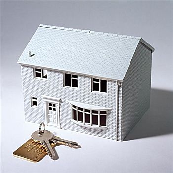 钥匙,户外,房屋模型
