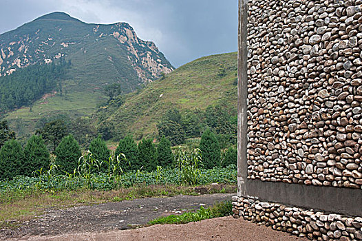 中国,陕西,风景,围绕,山,石屋,设计,建造,建筑师,父母,河,乡村,靠近,西安