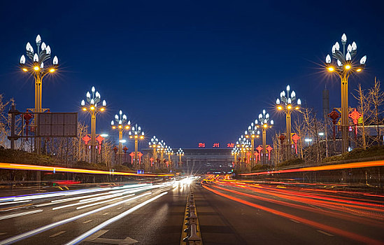 荆州,火车,站的,夜景,很美丽