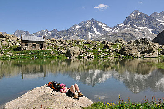 法国,阿尔卑斯山,湖