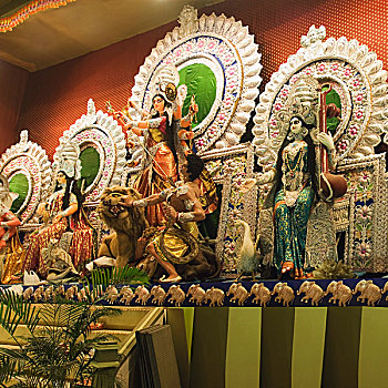 雕塑,印度教,神,加尔各答,西孟加拉,印度