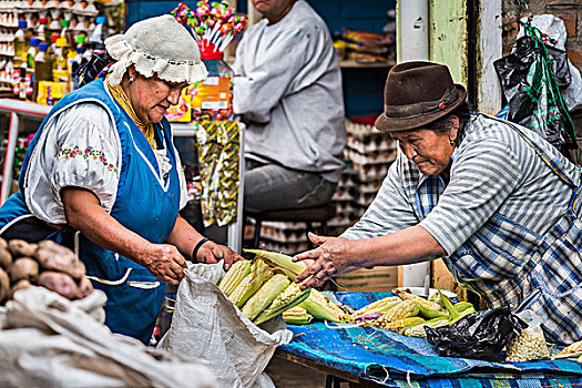 玉米,出售,食品市场,因巴布拉省,省,厄瓜多尔