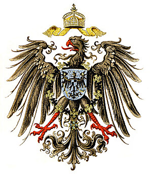 历史,盾徽,德国,白肩雕,皇家,象征,19世纪