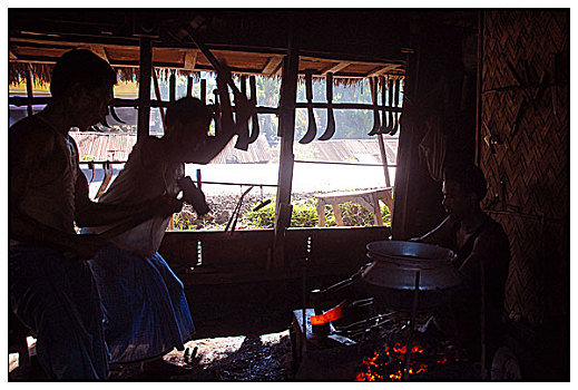 手艺人,制作,器具,厨房,器物,工作间,使用,相同,炉边,烹调,工作,孟加拉,八月,2007年