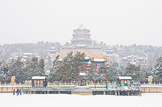 北京颐和园雪景