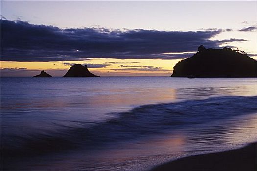 海岸,日落,科罗曼德尔,半岛,北岛,新西兰,大洋洲