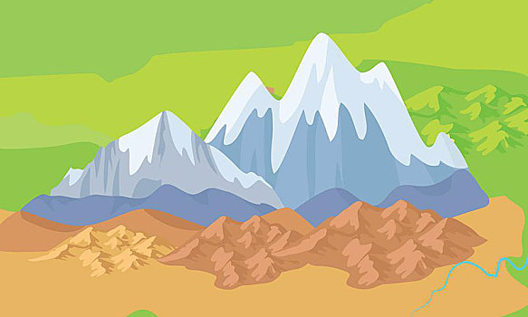 亞洲,山,地圖,山脈,伸展,阿爾泰,喜馬拉雅山,撣邦,扎格羅斯山脈,象征,矢量,設計,插畫