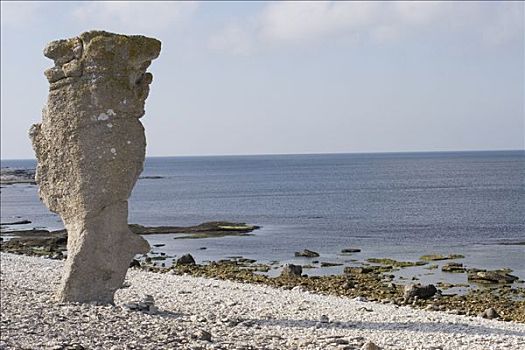 岩石构造,海洋,哥特兰岛,瑞典