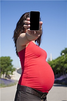 怀孕,展示,手机,显示屏