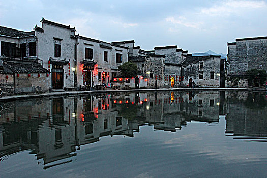 宏村,乡村,古村落,夜色,建筑,民居0043