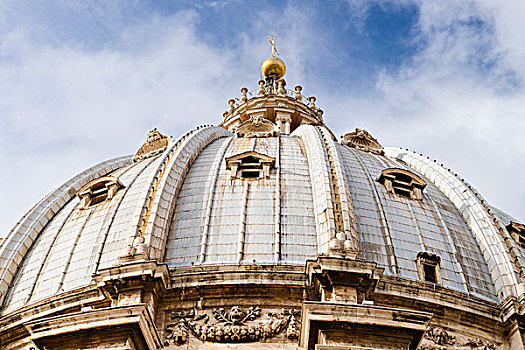 圆顶,米开朗基罗,圣彼得大教堂,梵蒂冈,罗马,拉齐奥,意大利,欧洲
