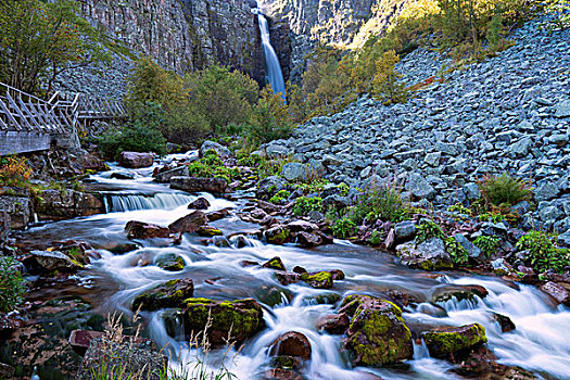 瀑布,瑞典,国家公园,达拉那,欧洲