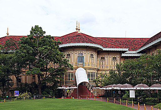 泰国曼谷建于1900年的,云宫,也称,维玛迈克宫
