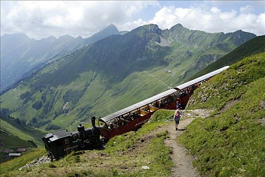齿轨铁路,山,瑞士,欧洲