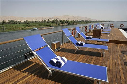 折叠躺椅,船,埃及,非洲