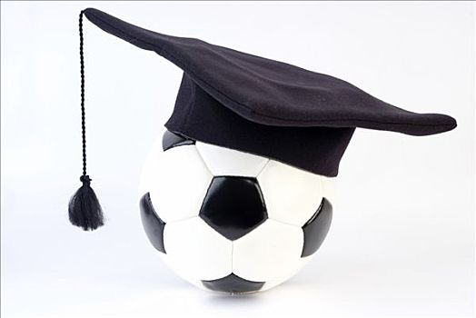 足球,学位帽,象征,学院
