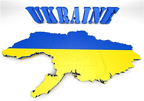 地图,插画,乌克兰,旗帜