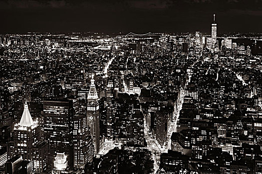 纽约,市区,天际线,夜拍