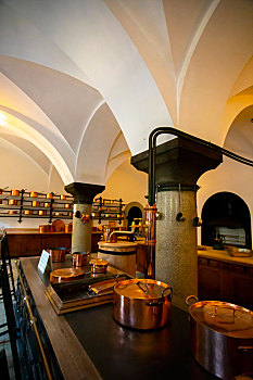 德国新天鹅堡城内古老的皇家厨房