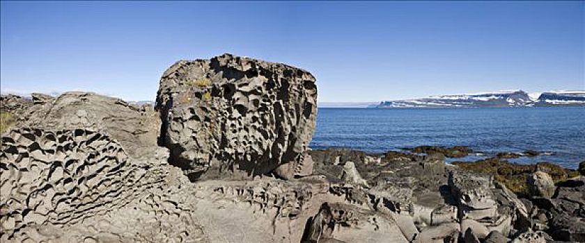 怪诞,岩石构造,海岸,西部,峡湾,冰岛,大西洋