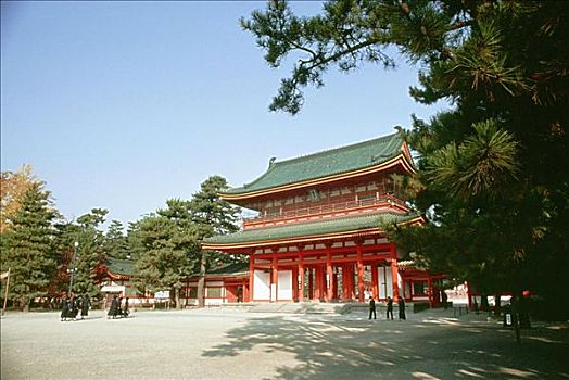 游客,庙宇,平安神宫,京都,日本