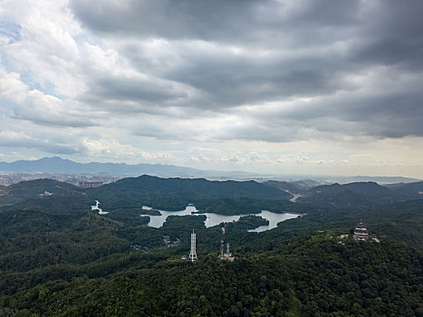 广东省惠州红花湖景区航拍风光