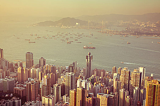 上方,风景,香港