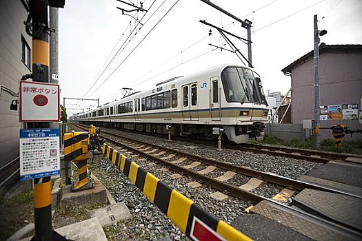 列车,穿过,京都,日本