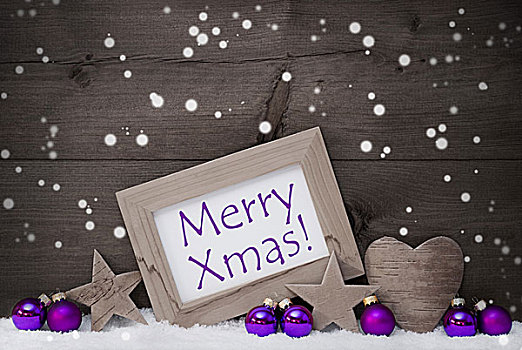 灰色,紫色,圣诞装饰,文字,圣诞快乐,雪花