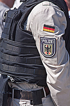 制服,德国,联邦,警察,防弹,背心,安全背心,岁月,柏林,欧洲