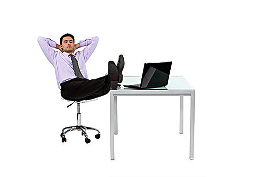 商务人士,休息,脚,书桌