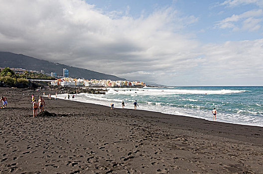 游客,火山,海滩,波多黎各,特内里费岛,加纳利群岛,西班牙
