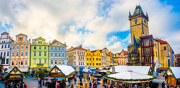 历史,中心,圣诞市场,老城广场,布拉格,波希米亚,捷克共和国,欧洲