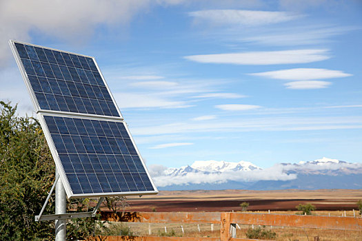 太阳能电池板,巴塔戈尼亚,草原