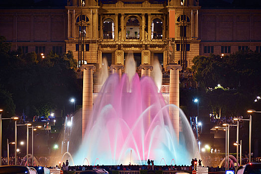 魔幻,喷泉,展示,地标,巴塞罗那,西班牙