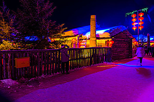 黑龙江雪乡夜景