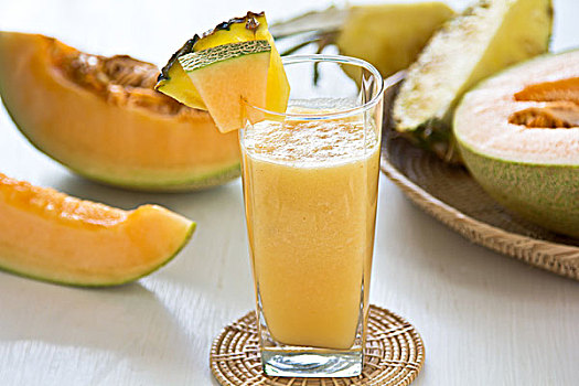 哈密瓜,菠萝汁