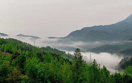 重庆酉阳,晨雾细雨美青山