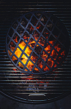 发光,木碳,烧烤架